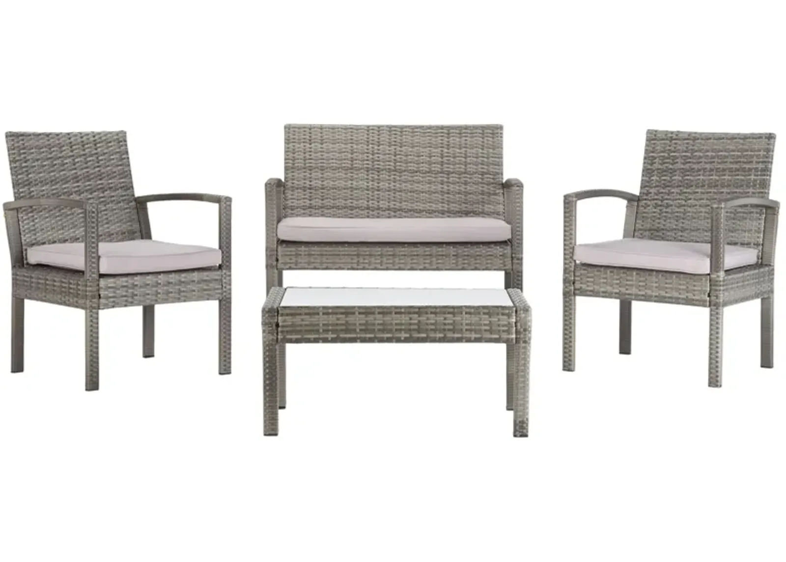 Duke 4-pc. Patio Set in Natrual / Aqua by Safavieh