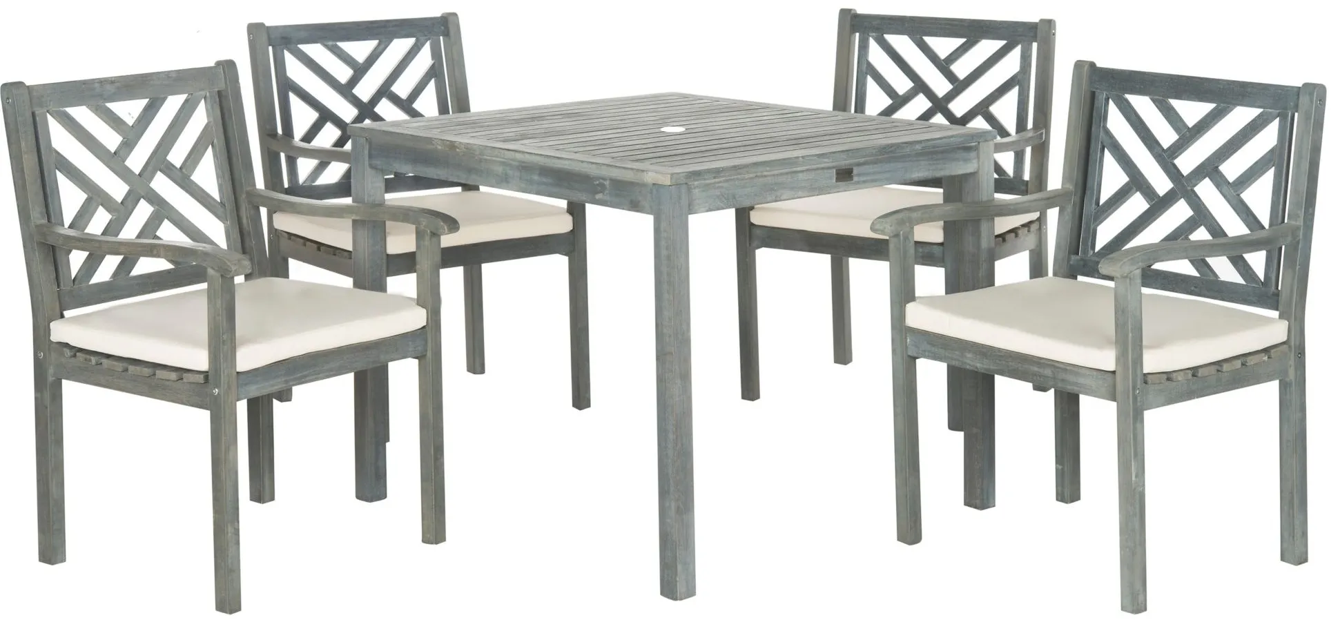 Kaylee 5-pc. Outdoor Dining Set in Ash Gray / Beige by Safavieh