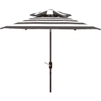 Marcie Fashion Line 9 ft Double Top Umbrella in Grey by Safavieh