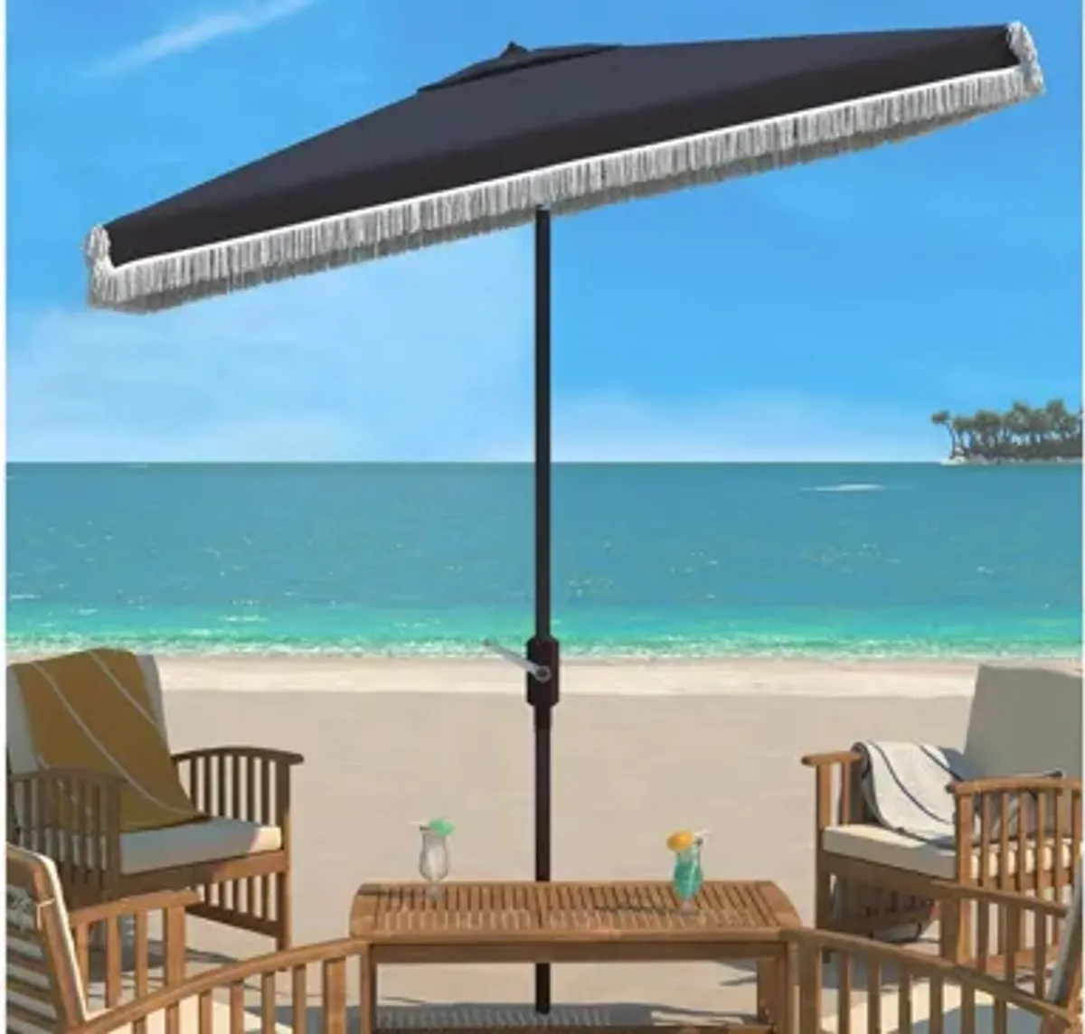 Murphy Fringe 6.5 X 10 ft Rect Crank Umbrella