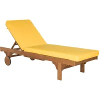Newport Reclining Chaise Lounge w/ Side Table in Yellow by Safavieh