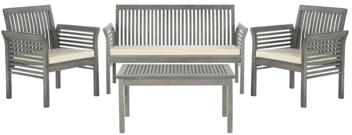 Vlad 4-pc. Patio Set in Gray / White by Safavieh