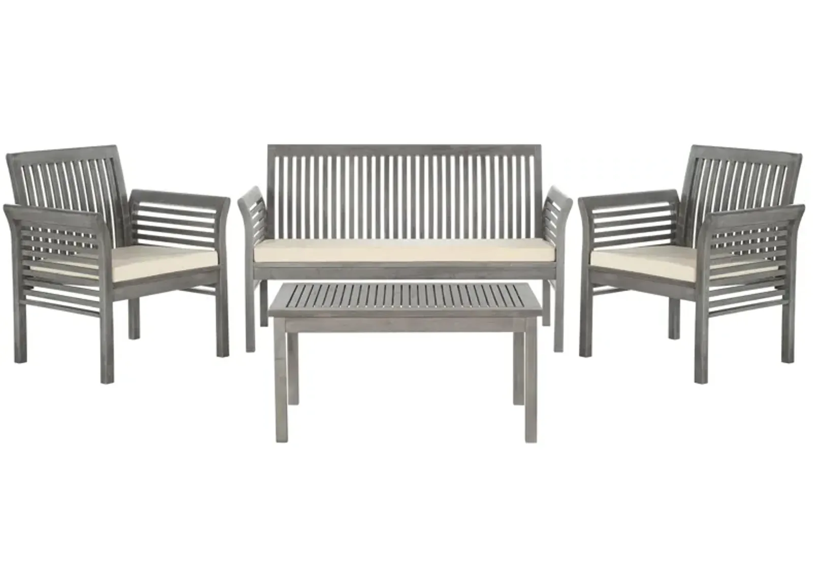 Vlad 4-pc. Patio Set in Gray / White by Safavieh