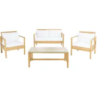 Winta 4-pc. Patio Set in Natural / White by Safavieh