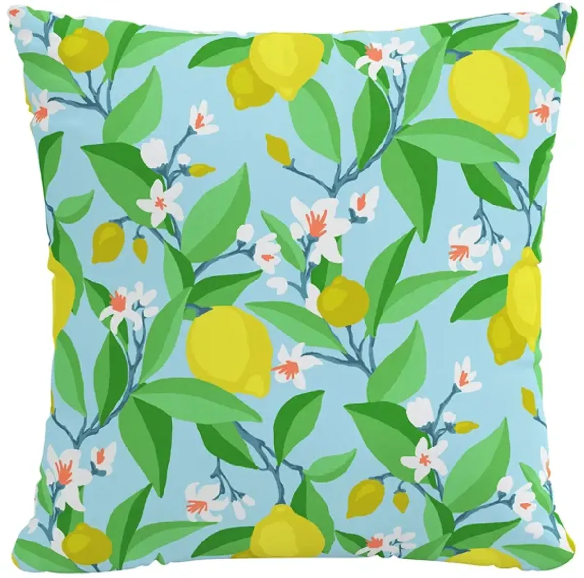 22" Outdoor Summer Citrus Pillow in Summer Citrus Blue by Skyline