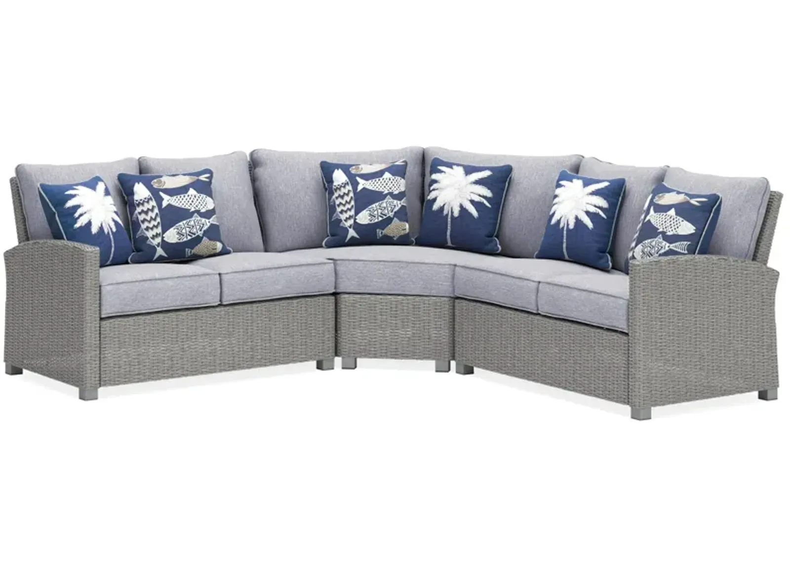 Naples Beach 3-Pc. Outdoor Sectional in Light Gray by Ashley Furniture