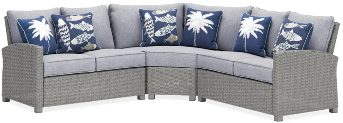 Naples Beach 3-Pc. Outdoor Sectional in Light Gray by Ashley Furniture