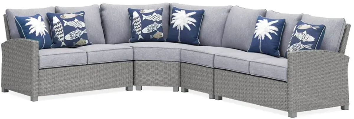 Naples Beach 4-Pc. Outdoor Sectional in Light Gray by Ashley Furniture