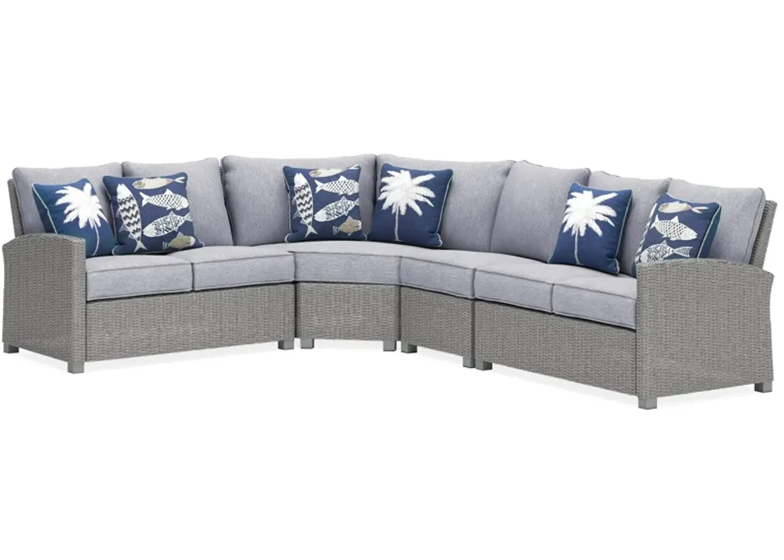 Naples Beach 4-Pc. Outdoor Sectional in Light Gray by Ashley Furniture