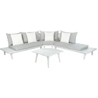 Karine 3-pc. Outdoor Sectional Set in Gray / Beige by Safavieh