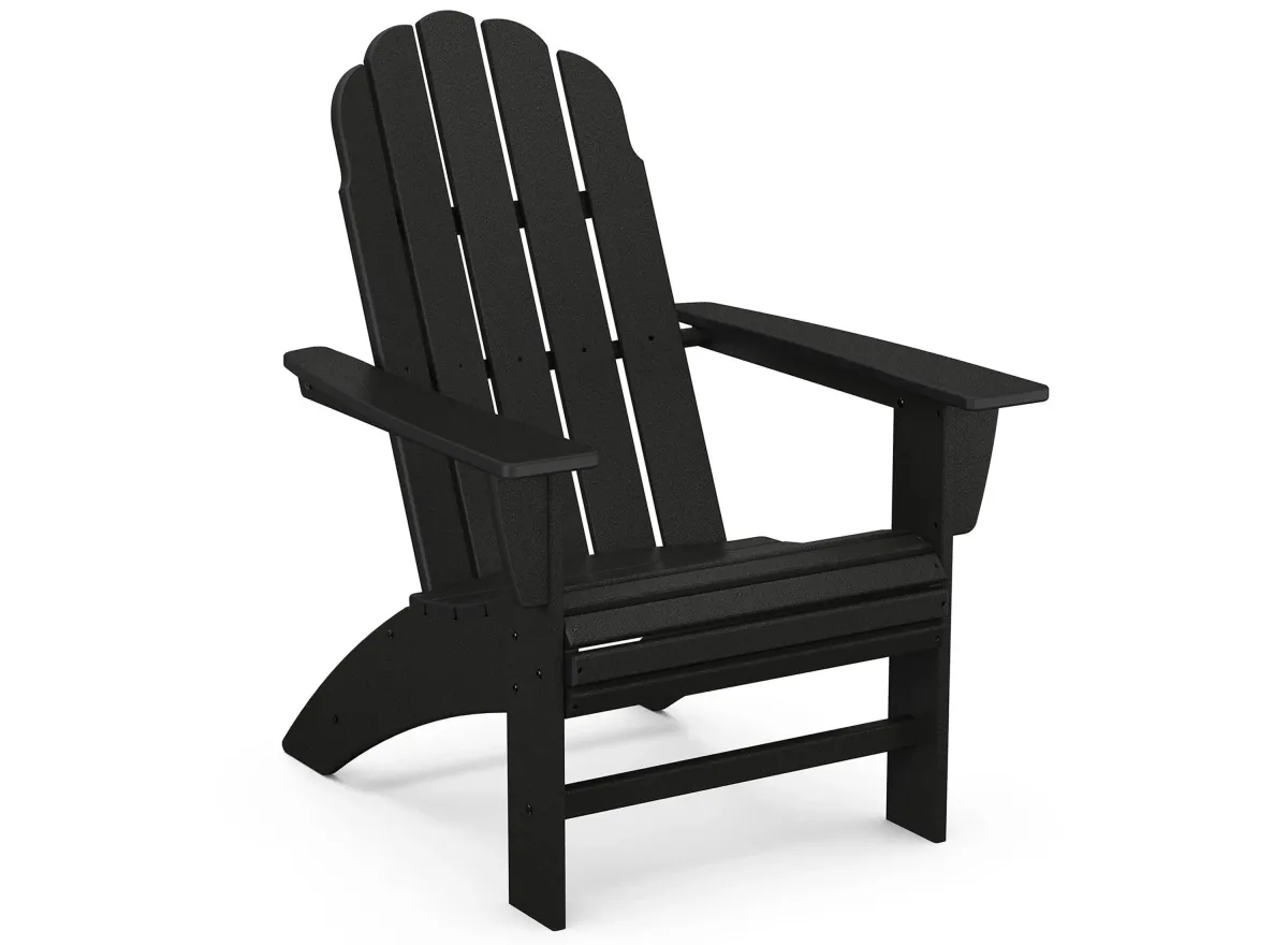 Vineyard Curveback Adirondack Chair in Black by Polywood