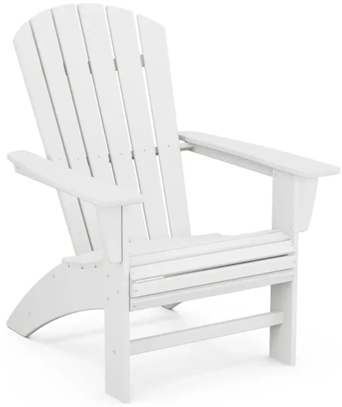 Nautical Curveback Adirondack Chair in White by Polywood