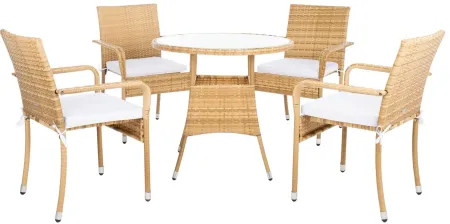 Orian 5-pc. Outdoor Dining Set in Brown & Driftwood Gray by Safavieh