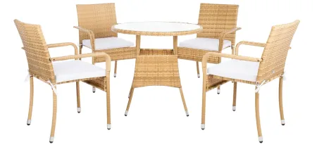 Orian 5-pc. Outdoor Dining Set in Brown & Driftwood Gray by Safavieh
