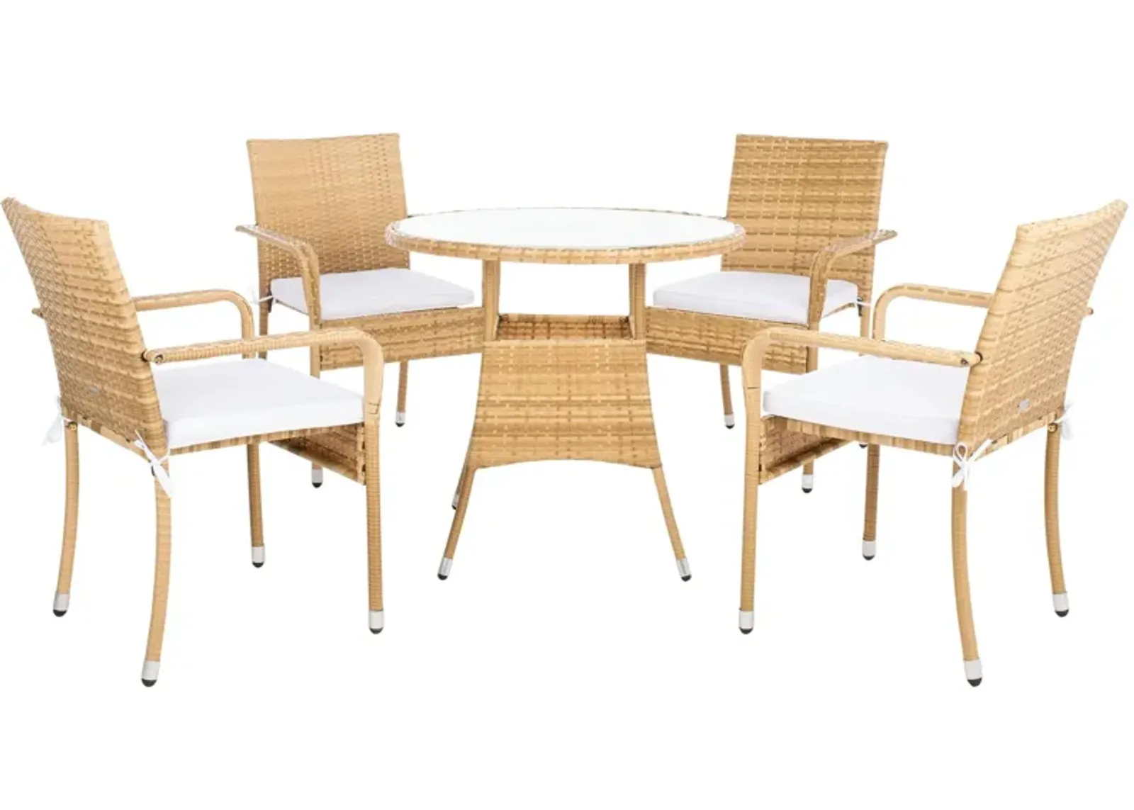 Orian 5-pc. Outdoor Dining Set in Brown & Driftwood Gray by Safavieh