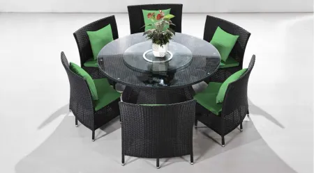 Nightingdale 7-pc Outdoor Dining Set in Green and Black by Manhattan Comfort