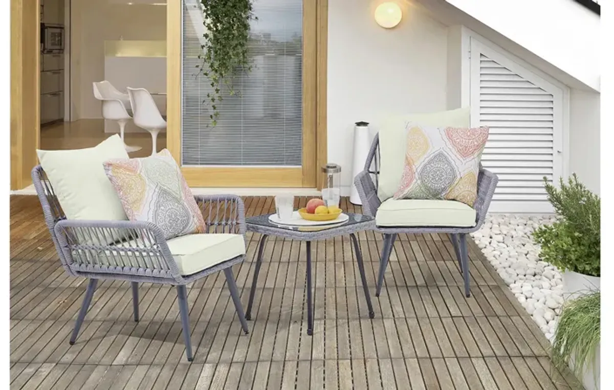 Cannes 3 Pc Outdoor Patio Set