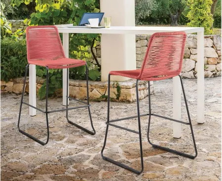 Shasta Outdoor Counter Stool in Brick Red by Armen Living