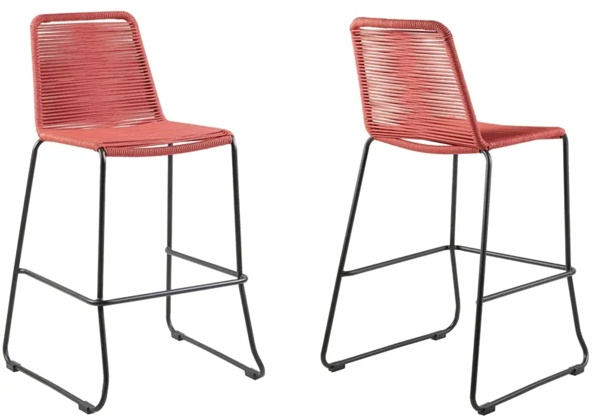 Shasta Outdoor Counter Stool in Brick Red by Armen Living