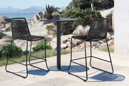 Shasta Outdoor Counter Stool in Black Rope by Armen Living