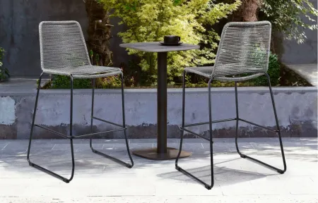 Shasta Outdoor Barstool in Shades of Gray Rope by Armen Living