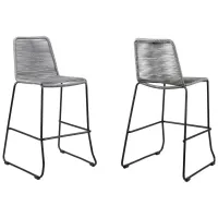 Shasta Outdoor Barstool in Shades of Gray Rope by Armen Living