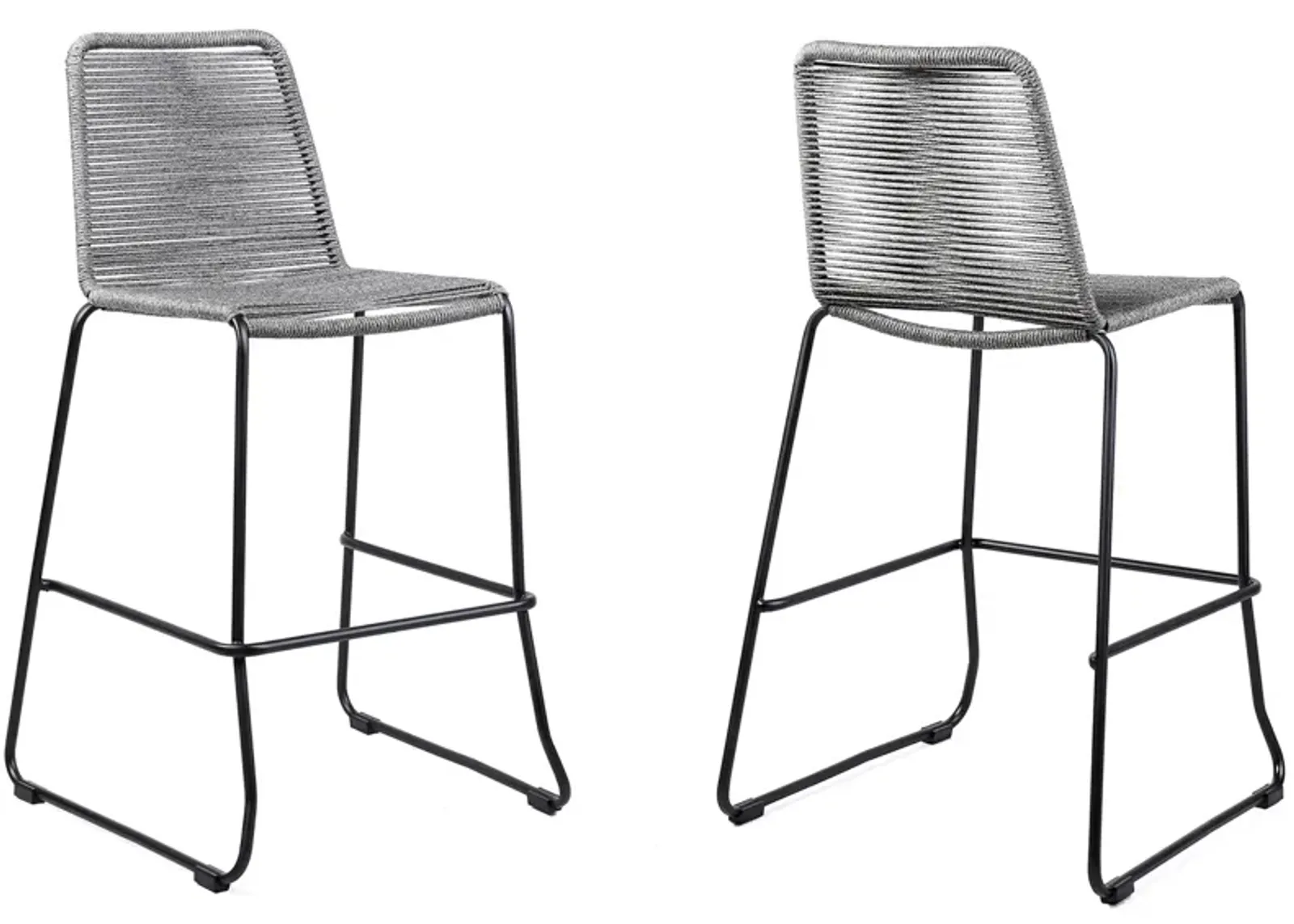 Shasta Outdoor Barstool in Shades of Gray Rope by Armen Living