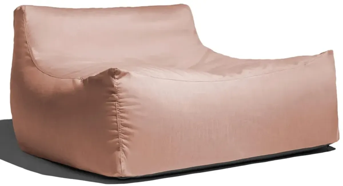 Veridiana Outdoor Bean Bag Loveseat / Modern Patio Sofa in Faye Ash by Foam Labs