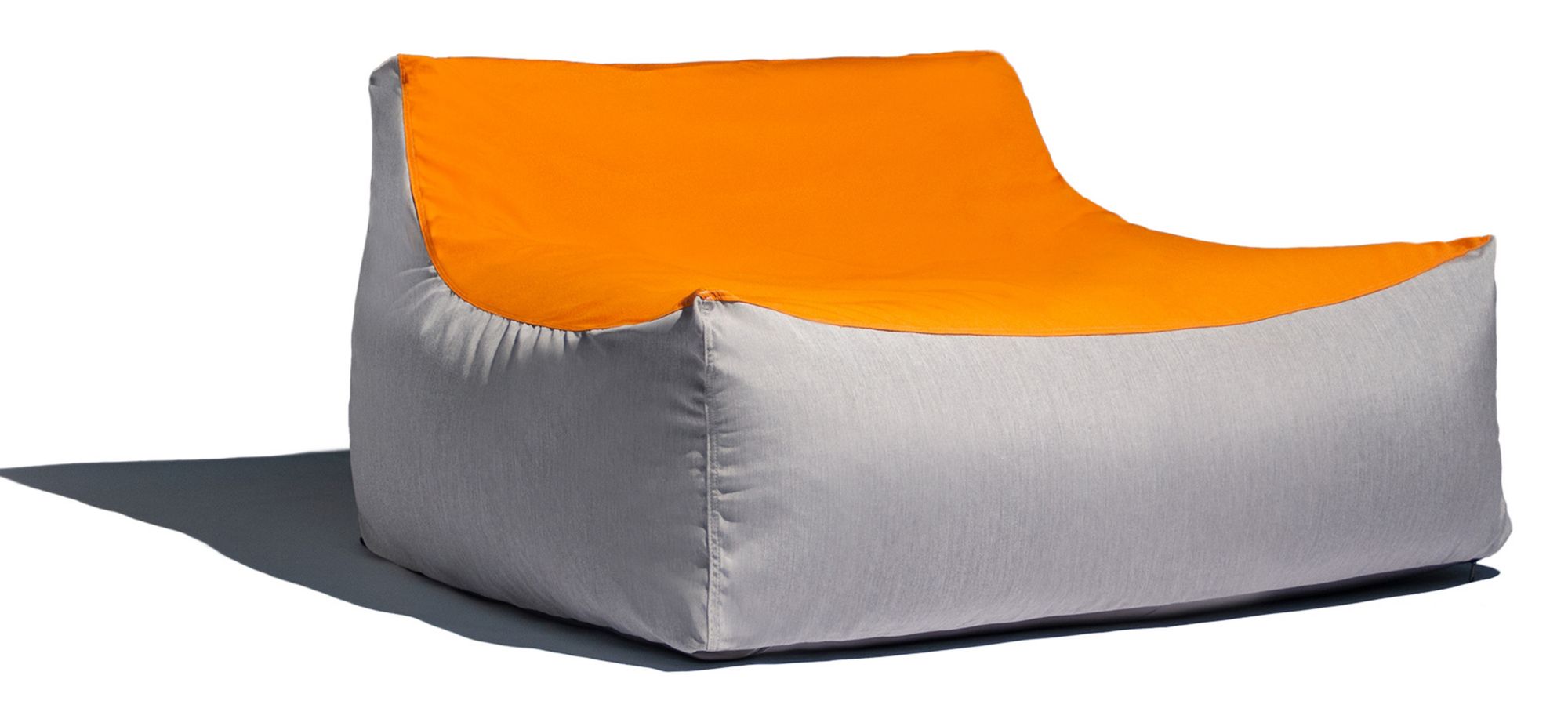 Veridiana Outdoor Bean Bag Loveseat / Modern Patio Sofa in Tangerine/Granite by Foam Labs