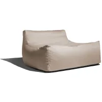 Veridiana Outdoor Bean Bag Loveseat / Modern Patio Sofa in Charcoal by Foam Labs