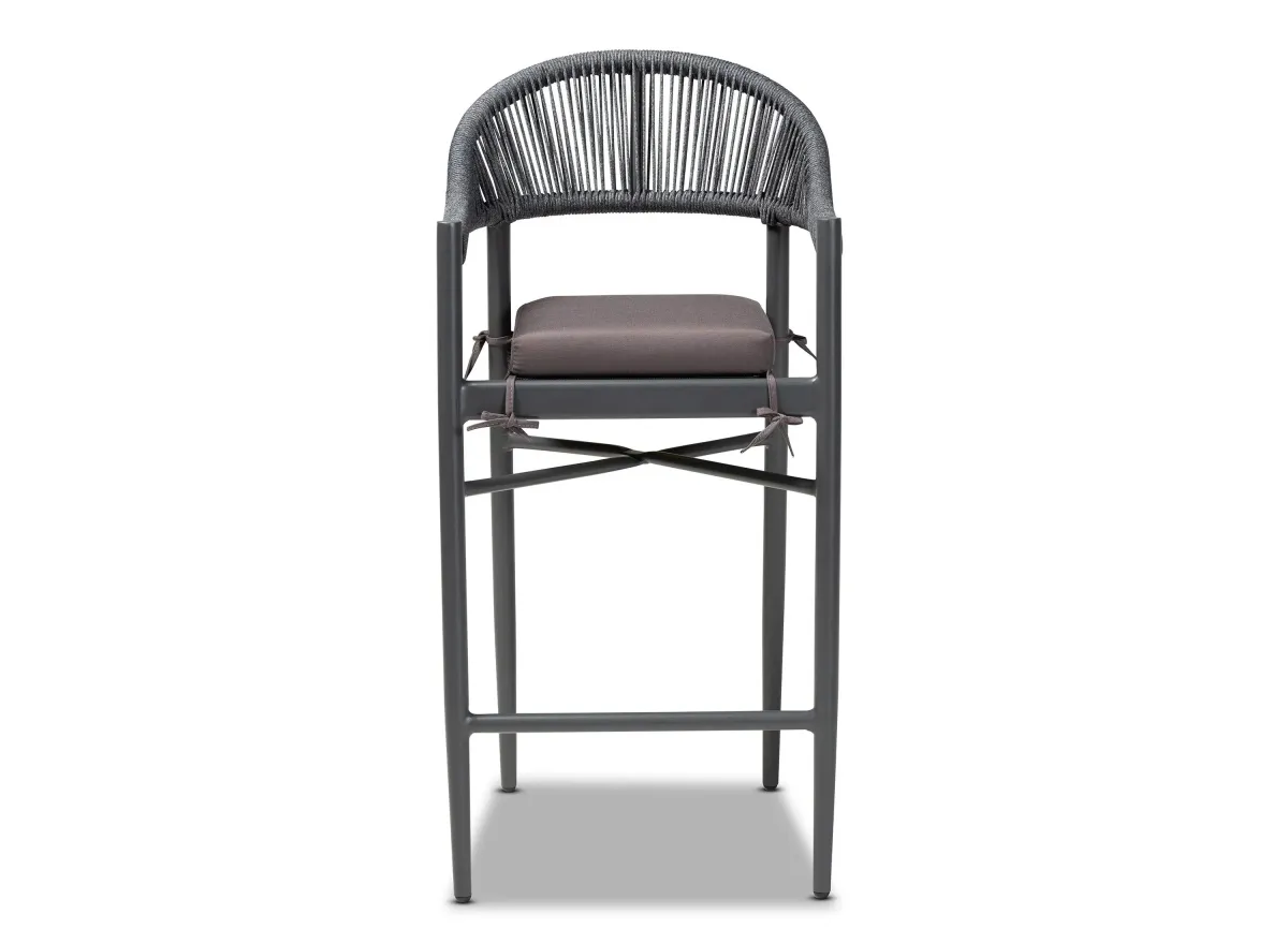 Wendell Outdoor Bar Stool in Black by Wholesale Interiors