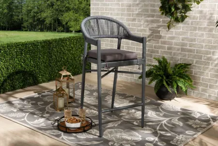 Wendell Outdoor Bar Stool in Black by Wholesale Interiors