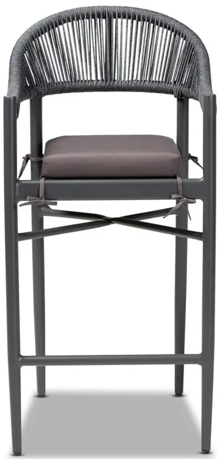 Wendell Outdoor Bar Stool in Black by Wholesale Interiors