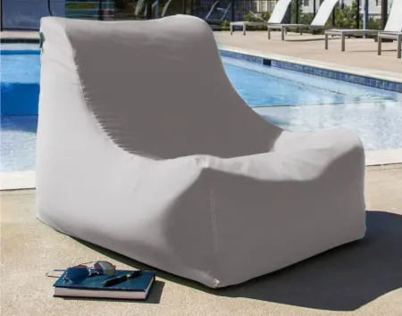 Tobin Outdoor Bean Bag Chair in Stone Gray by Foam Labs