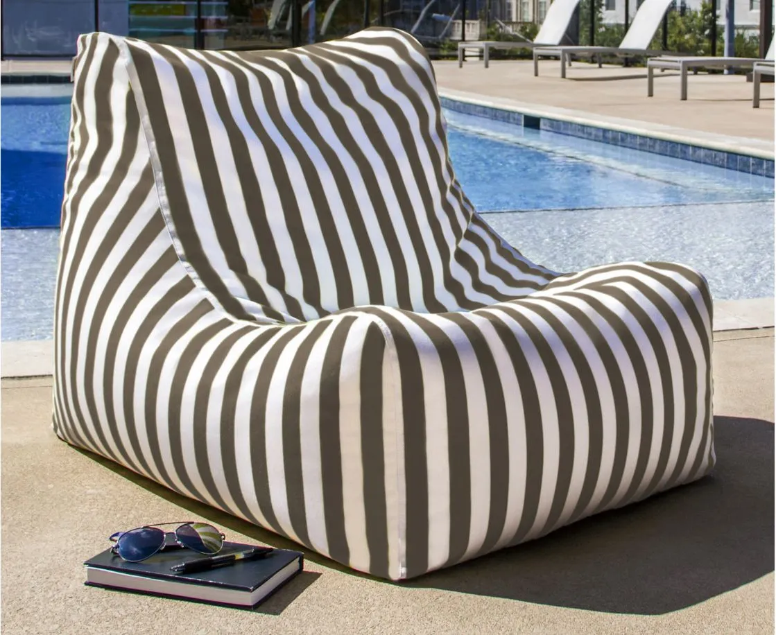 Tobin Outdoor Bean Bag Chair in Faye Ash by Foam Labs