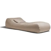 Lunsford Outdoor Bean Bag Sun Lounger with Cover in Stone Gray by Foam Labs