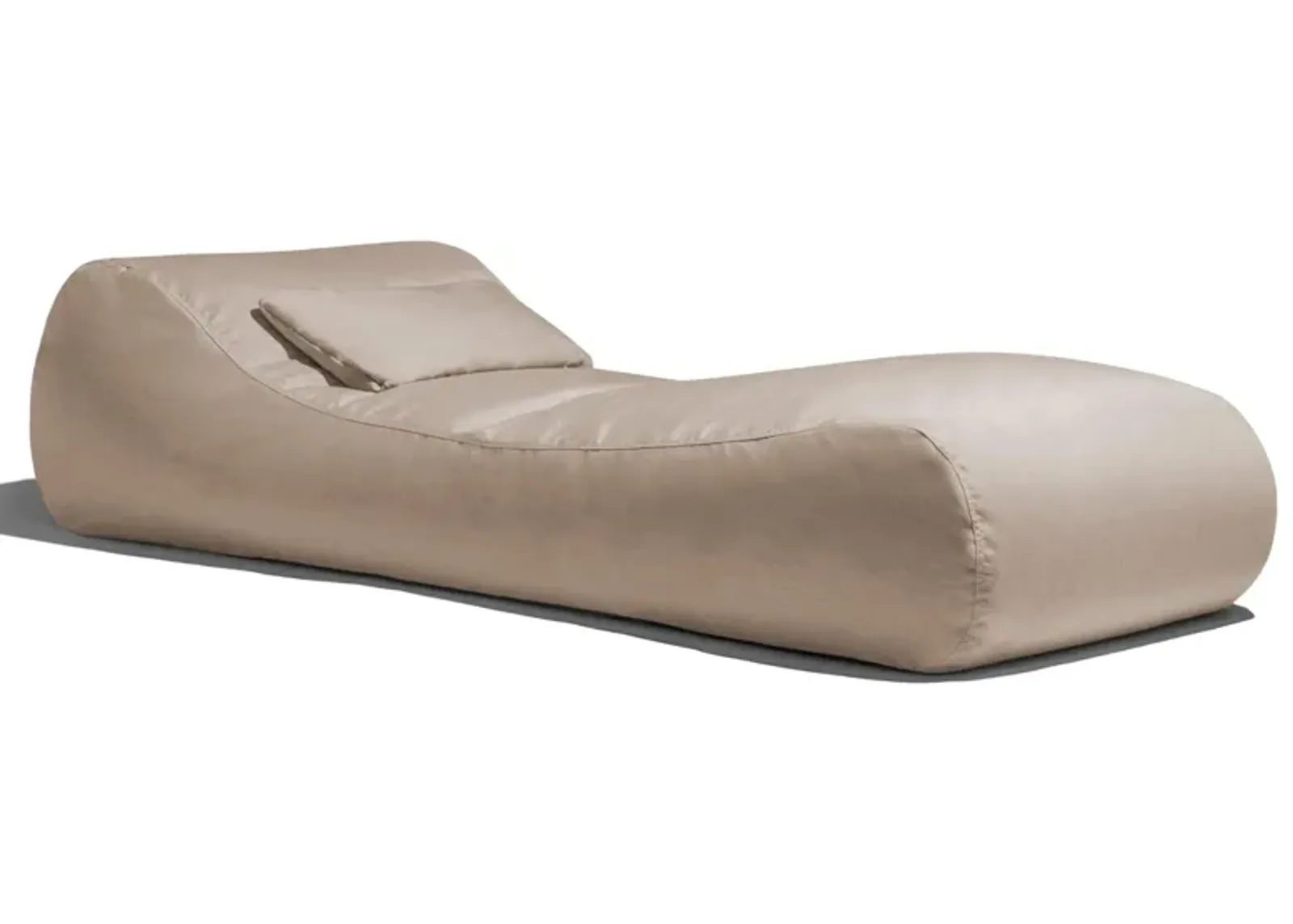 Lunsford Outdoor Bean Bag Sun Lounger with Cover in Stone Gray by Foam Labs