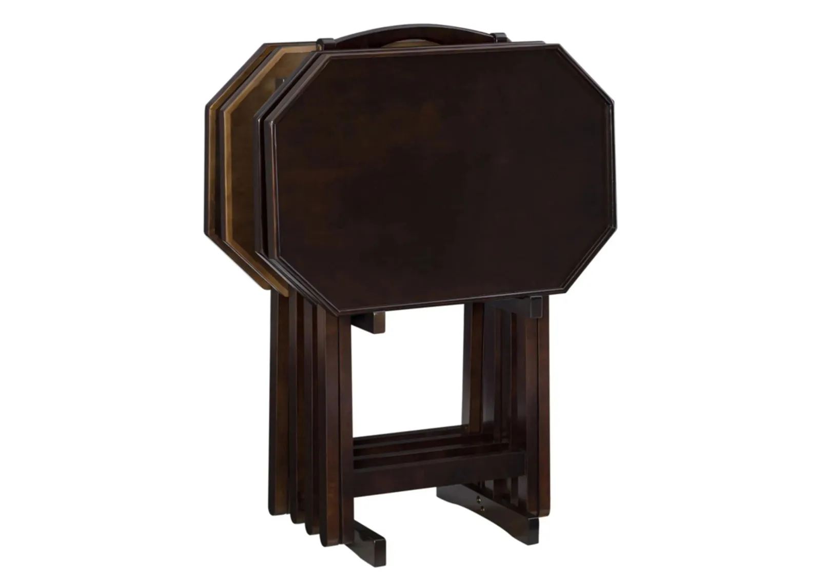 Oliver Tray Table Set in Espresso by Linon Home Decor