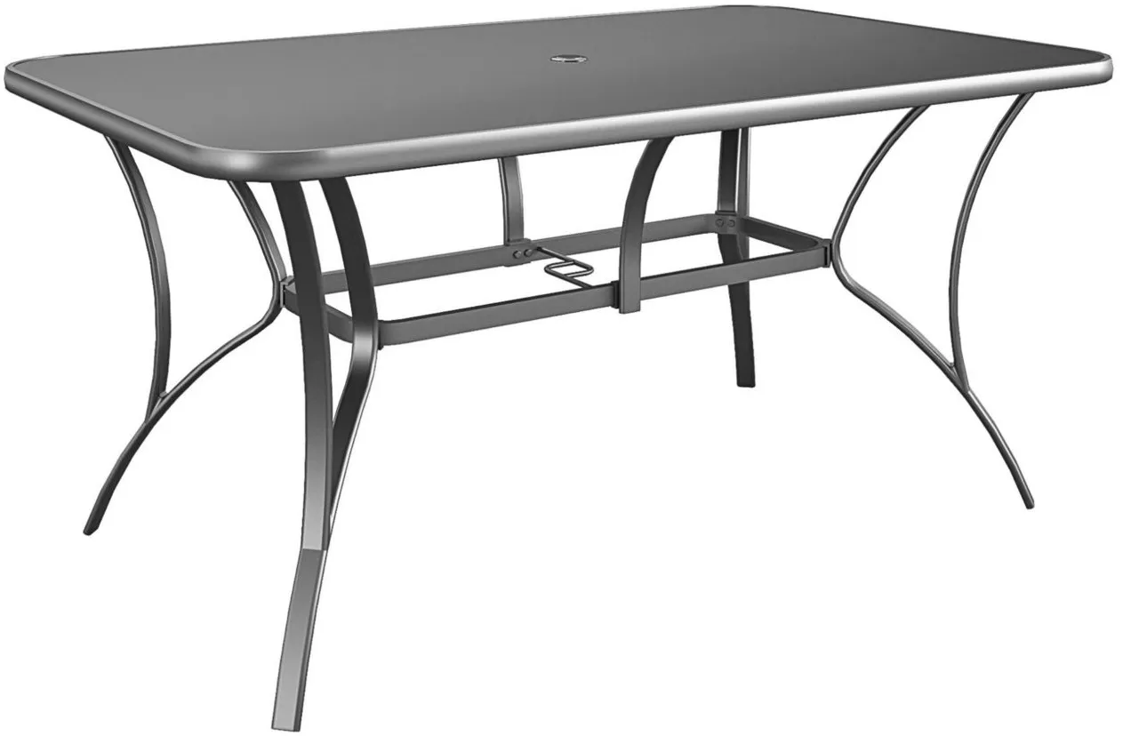 COSCO Outdoor Living Paloma Steel Rectangular Patio Dining Table in Charcoal by DOREL HOME FURNISHINGS