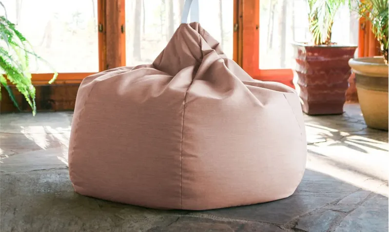 Aston Outdoor Bean Bag Chair with Cover in Brown by Foam Labs