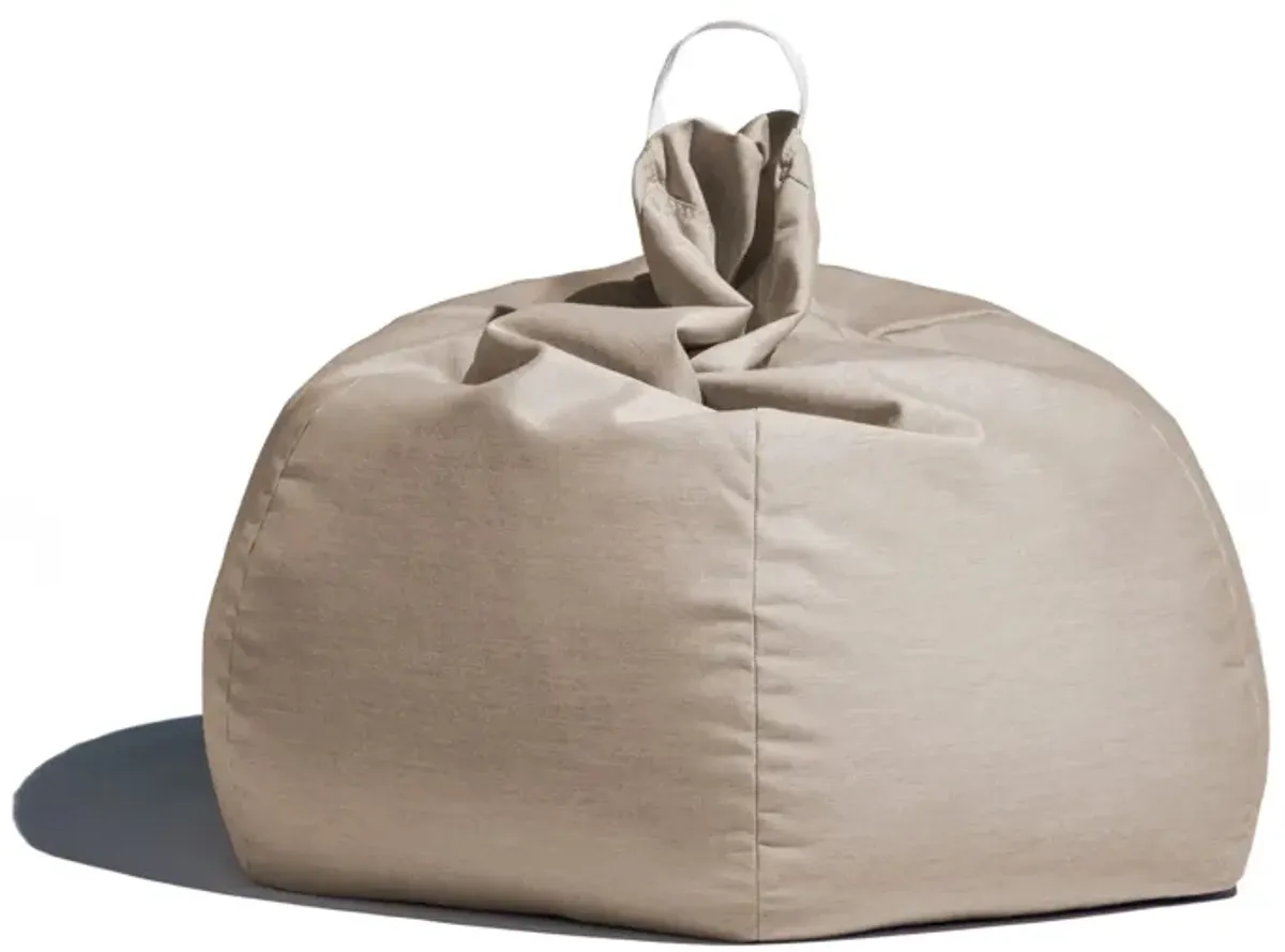 Aston Outdoor Bean Bag Chair with Cover in Dark Brown/Beige by Foam Labs