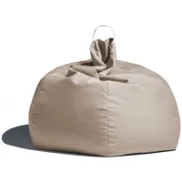 Aston Outdoor Bean Bag Chair with Cover in Dark Brown/Beige by Foam Labs