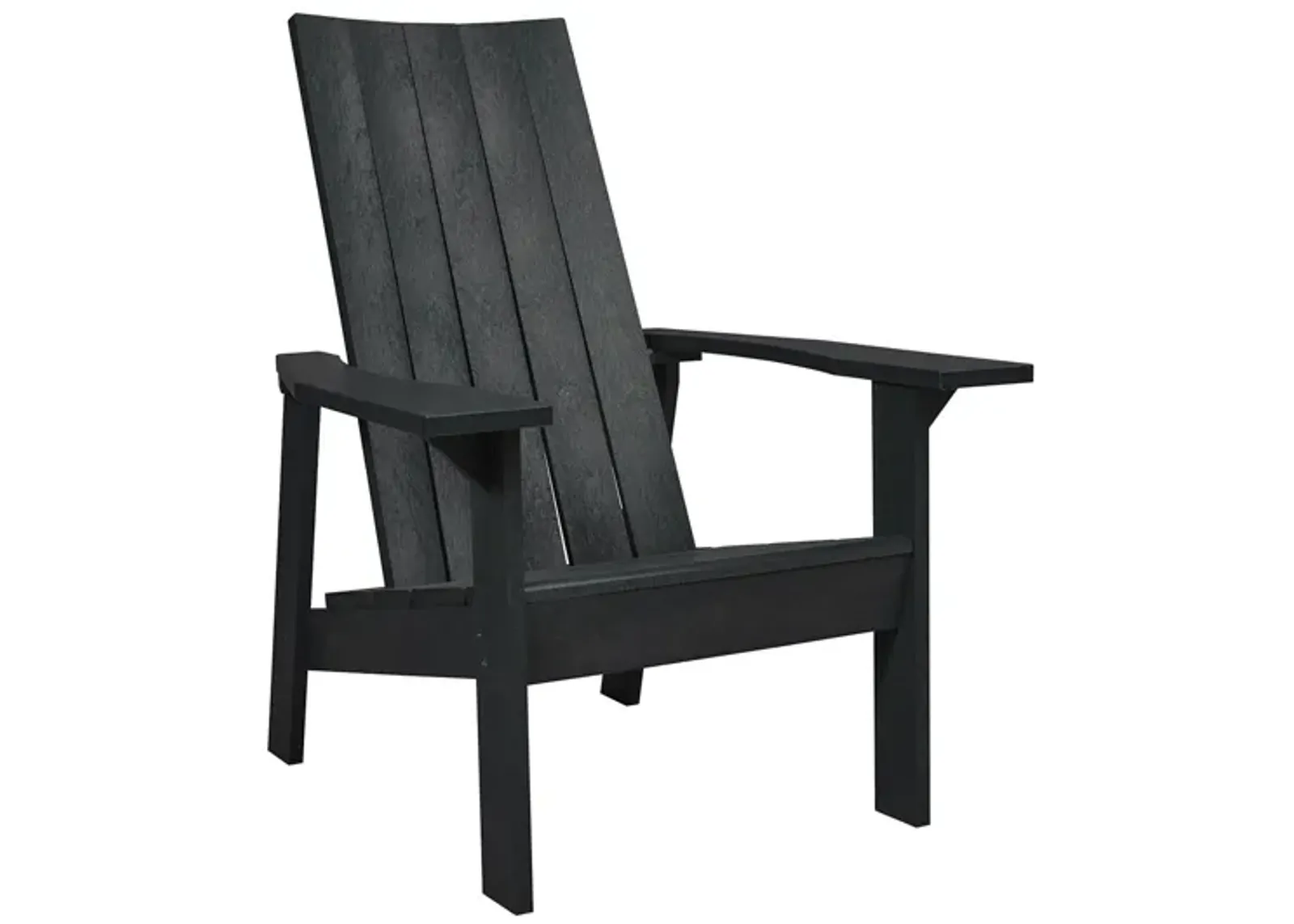 Capterra Casual Recycled Outdoor Flatback Adirondack Chair in Onyx by C.R. Plastic Products