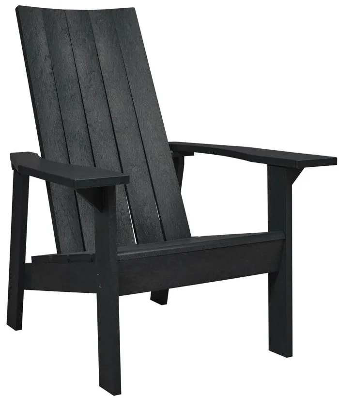 Capterra Casual Recycled Outdoor Flatback Adirondack Chair in Onyx by C.R. Plastic Products