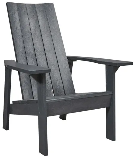 Capterra Casual Recycled Outdoor Flatback Adirondack Chair in Graystone by C.R. Plastic Products