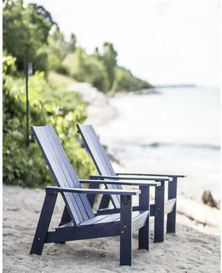Capterra Casual Recycled Outdoor Flatback Adirondack Chair in Atlantic Navy by C.R. Plastic Products