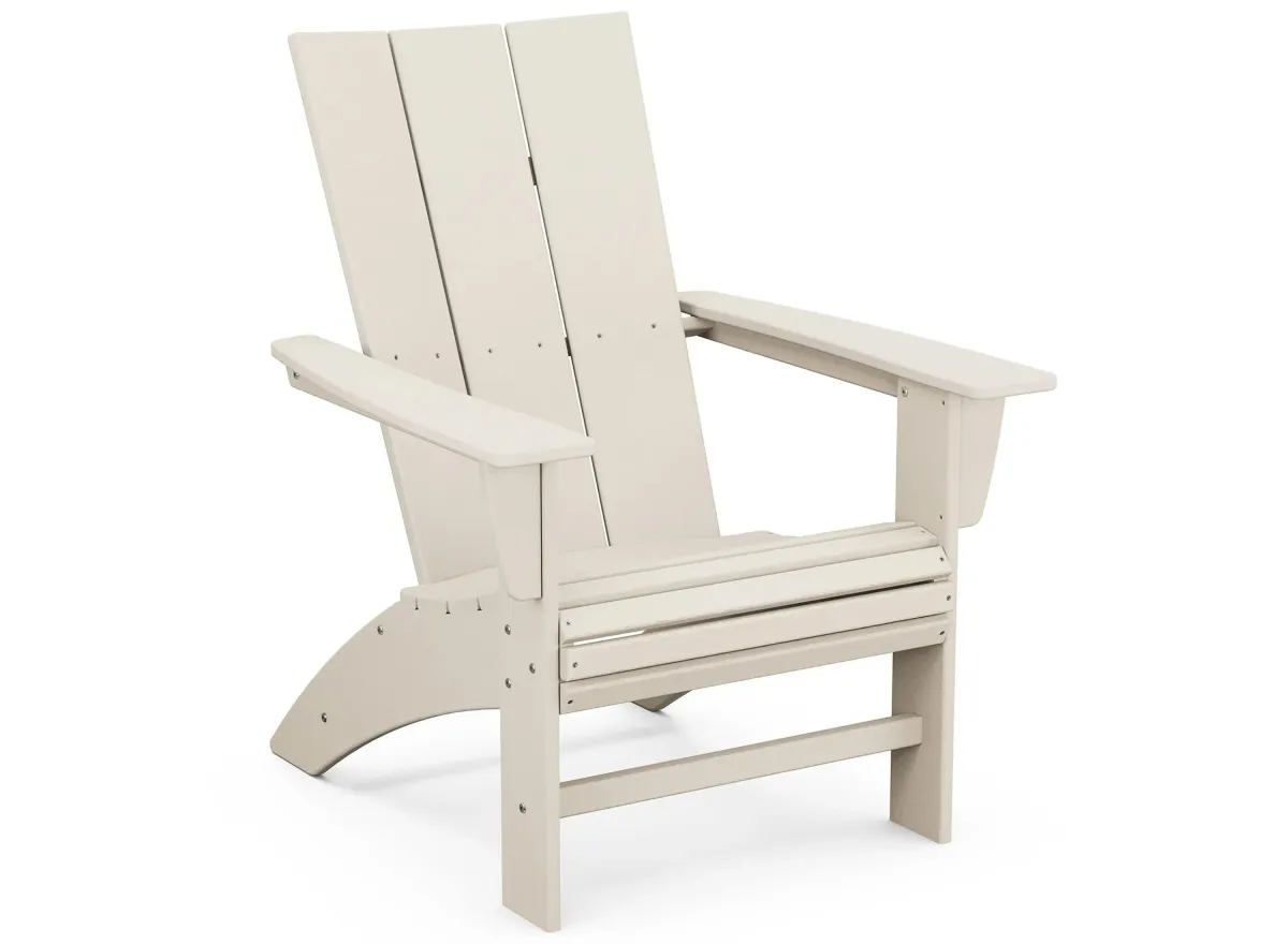 Modern Curveback Adirondack Chair in Sand by Polywood