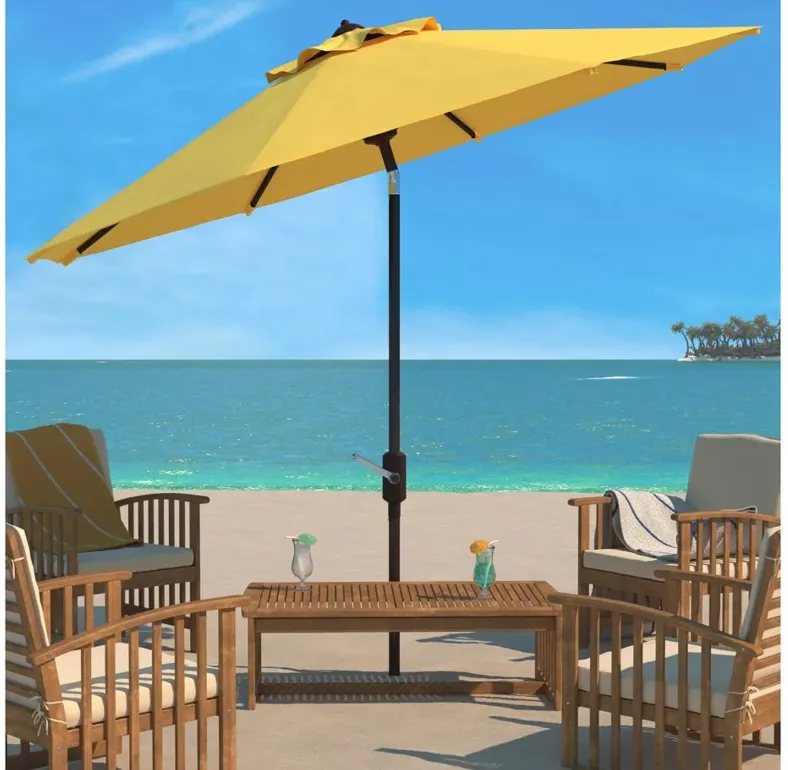 Ortega Patio Umbrella in Brown by Safavieh