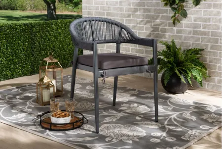 Wendell Outdoor Dining Chair in Light Brown;Gray by Wholesale Interiors