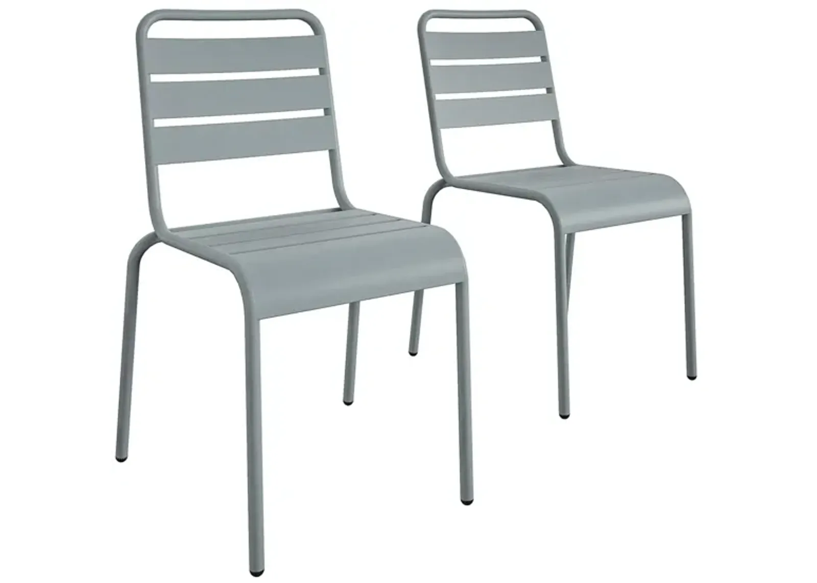 Novogratz Poolside Gossip Outdoor June Stacking Dining Chairs - Set of 2 in Light Gray by DOREL HOME FURNISHINGS